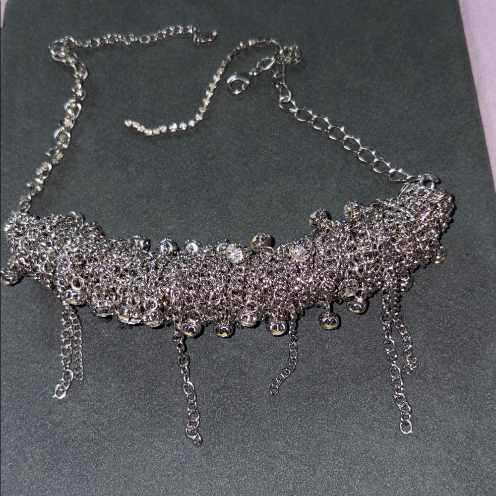 ABS Silver Statement Necklace heavy